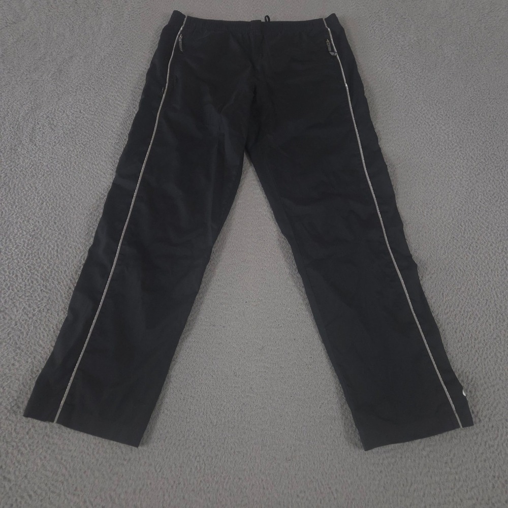 VINTAGE Nike Pants Womens M Black Clima-Fit Straight Leg Reflective Track 00s